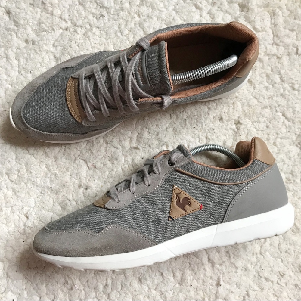 Le Coq Sportif Mens Gray and Tan Marsancraft Sneakers Size 10